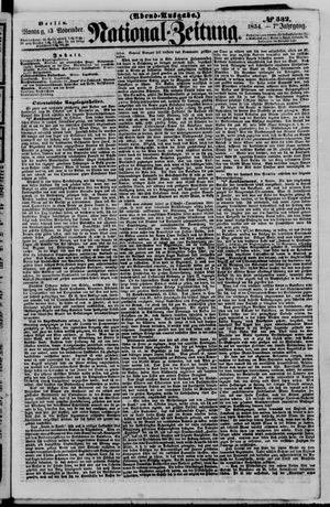 Nationalzeitung vom 13.11.1854