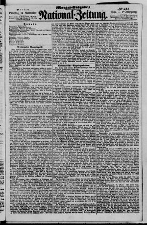 Nationalzeitung vom 14.11.1854