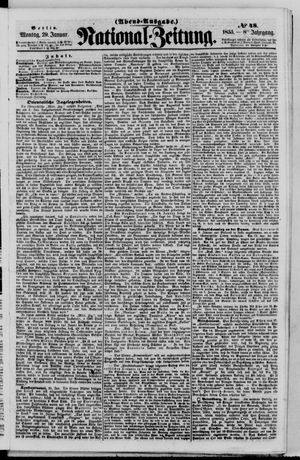 Nationalzeitung vom 29.01.1855