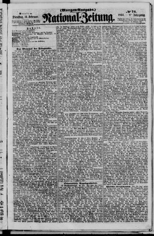 Nationalzeitung vom 13.02.1855