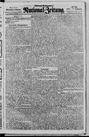 Nationalzeitung vom 14.02.1855