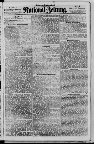 Nationalzeitung vom 15.02.1855