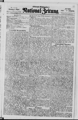 Nationalzeitung vom 02.04.1855