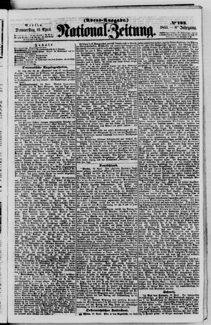 Nationalzeitung vom 19.04.1855