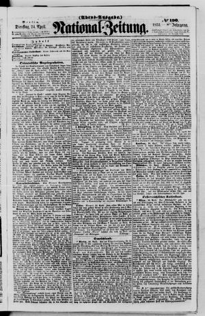 Nationalzeitung vom 24.04.1855