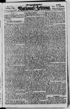 Nationalzeitung vom 08.05.1855