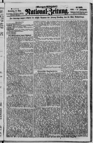Nationalzeitung vom 27.05.1855