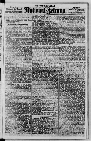 Nationalzeitung vom 22.08.1855