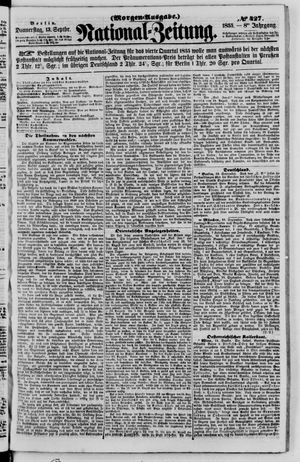 Nationalzeitung vom 13.09.1855