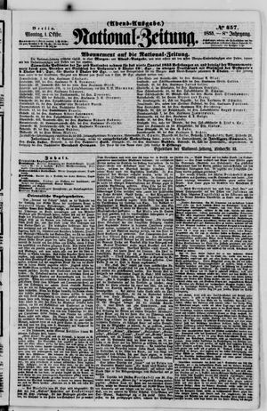 Nationalzeitung vom 01.10.1855