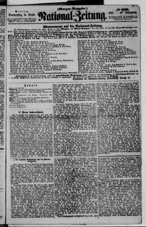 Nationalzeitung vom 31.12.1857