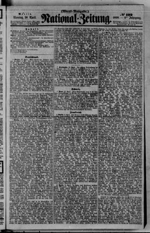 Nationalzeitung vom 26.04.1858
