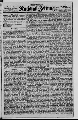 Nationalzeitung vom 26.06.1858
