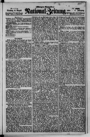 Nationalzeitung vom 31.08.1858