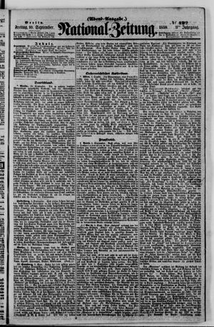Nationalzeitung vom 10.09.1858