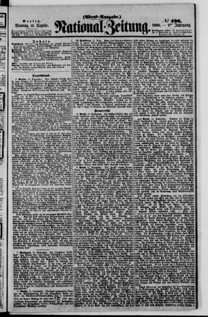 Nationalzeitung vom 13.09.1858