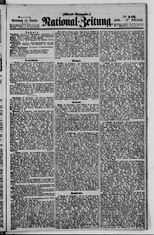 Nationalzeitung vom 22.09.1858