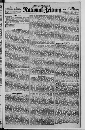 Nationalzeitung vom 25.09.1858