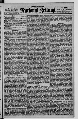 Nationalzeitung vom 27.09.1858