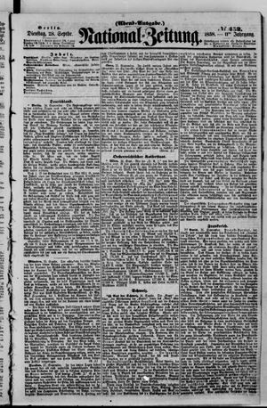 Nationalzeitung vom 28.09.1858