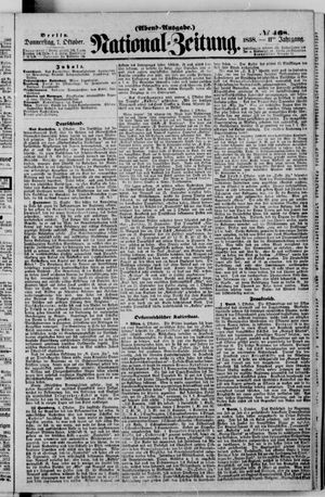 Nationalzeitung vom 07.10.1858
