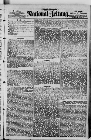 Nationalzeitung vom 22.10.1858