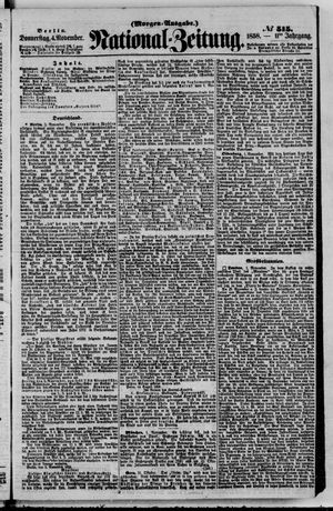 Nationalzeitung vom 04.11.1858