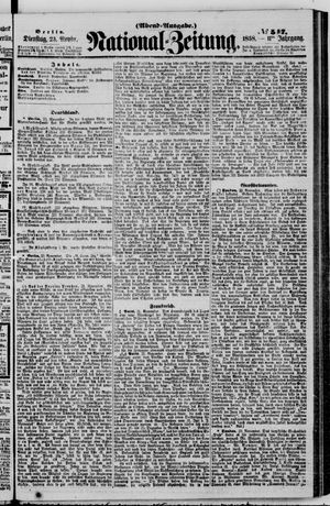 Nationalzeitung vom 23.11.1858