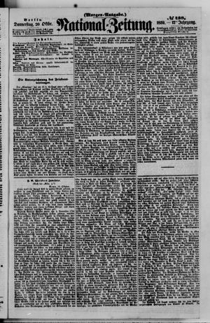 Nationalzeitung vom 20.10.1859
