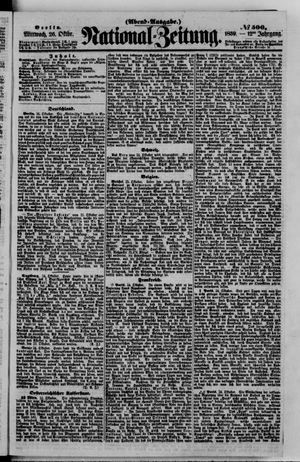 Nationalzeitung vom 26.10.1859