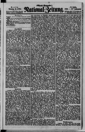 Nationalzeitung vom 31.10.1859