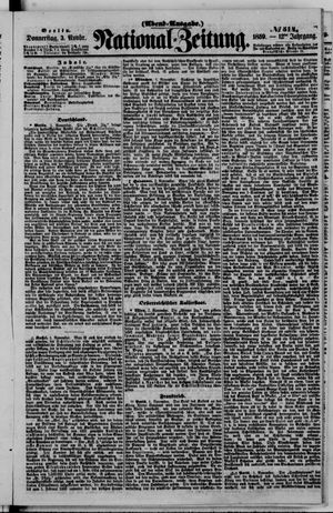 Nationalzeitung vom 03.11.1859