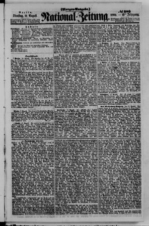 Nationalzeitung vom 21.08.1860
