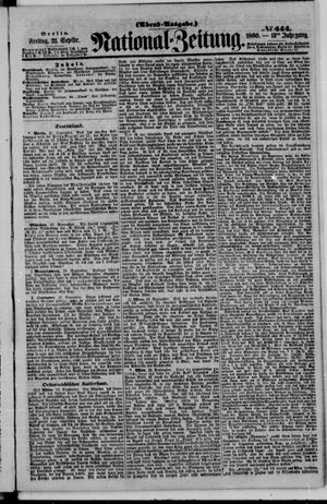 Nationalzeitung vom 21.09.1860
