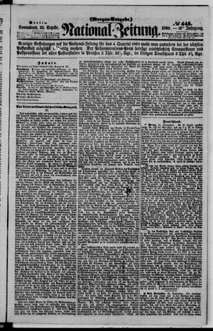National-Zeitung vom 22.09.1860