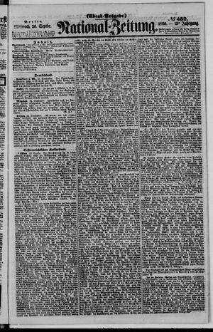 Nationalzeitung vom 26.09.1860