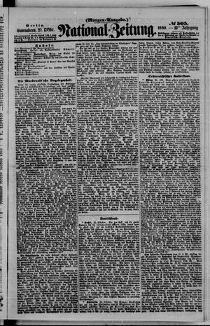 Nationalzeitung vom 27.10.1860