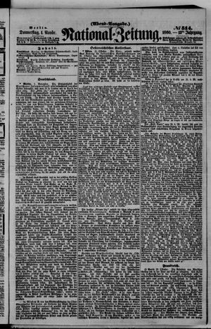 National-Zeitung vom 01.11.1860