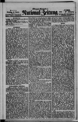 Nationalzeitung vom 13.11.1860