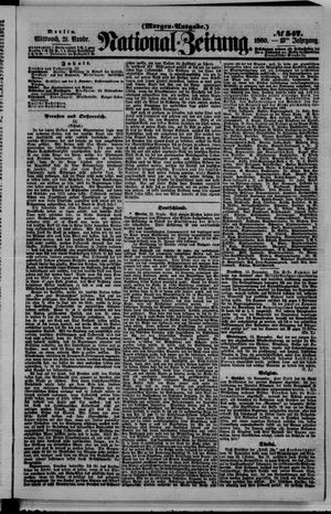 National-Zeitung vom 21.11.1860