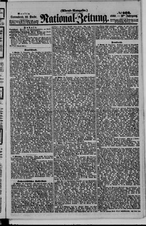 Nationalzeitung vom 22.12.1860