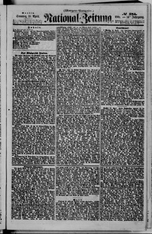 Nationalzeitung vom 21.04.1861