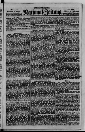 Nationalzeitung vom 07.08.1861
