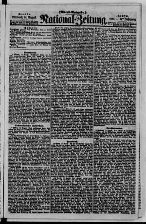 Nationalzeitung vom 14.08.1861
