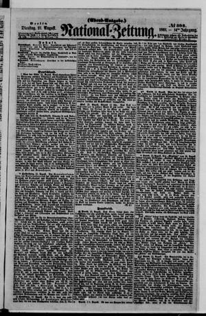 Nationalzeitung vom 27.08.1861