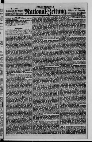 Nationalzeitung vom 31.08.1861