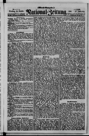 Nationalzeitung vom 24.09.1861