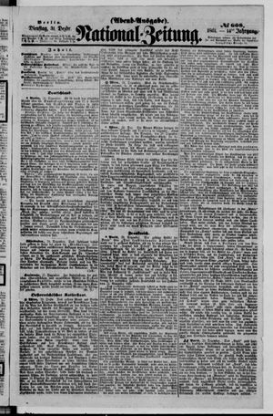 Nationalzeitung vom 31.12.1861
