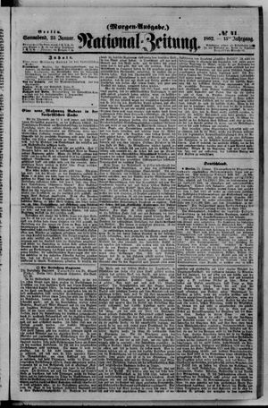 Nationalzeitung vom 25.01.1862