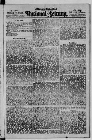Nationalzeitung vom 27.08.1862